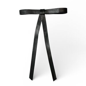 Faux Leather Narrow Bow Alligator Clip New